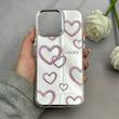 قاب گوشی iPhone 16 Pro Max آیفون اورجینال فانتزی سخت آینه ای لنز کرومی ایربگ دار طرح قلب کیوت کد 122130