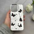 قاب گوشی iPhone 16 Pro Max آیفون اورجینال فانتزی سخت آینه ای لنز کرومی ایربگ دار طرح پروانه کیوت کد 122134