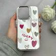 قاب گوشی iPhone 16 Pro آیفون اورجینال فانتزی سخت آینه ای لنز کرومی ایربگ دار طرح قلب کیوت کد 122149