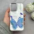قاب گوشی iPhone 16 آیفون اورجینال فانتزی سخت آینه ای لنز کرومی ایربگ دار طرح پروانه کیوت کد 122153