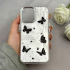 قاب گوشی iPhone 16 آیفون اورجینال فانتزی سخت آینه ای لنز کرومی ایربگ دار طرح پروانه کیوت کد 122154