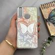 قاب گوشی Galaxy A10S سامسونگ اورجینال فانتزی سخت آینه ای لنز کرومی ایربگ دار طرح پروانه کیوت کد 122449