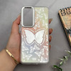 قاب گوشی Galaxy S24 FE سامسونگ اورجینال فانتزی سخت آینه ای لنز کرومی ایربگ دار طرح پروانه کیوت کد 122482