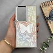 قاب گوشی Galaxy S24 Ultra سامسونگ اورجینال فانتزی سخت آینه ای لنز کرومی ایربگ دار طرح پروانه کیوت کد 122489