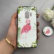 قاب گوشی Galaxy S9 سامسونگ فانتزی سوزنی برجسته پاپ سوکت دار طرح فلامینگو کد 122619