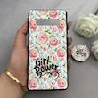 قاب گوشی Galaxy S10 Plus سامسونگ فانتزی سوزنی برجسته پاپ سوکت دار طرح گل کد 122637