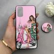 قاب گوشی Galaxy S20 سامسونگ فانتزی سوزنی برجسته پاپ سوکت دار طرح دخترونه کد 122672