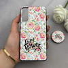 قاب گوشی Galaxy S21 سامسونگ فانتزی سوزنی برجسته پاپ سوکت دار طرح گل کد 122681