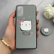قاب گوشی Galaxy S20 سامسونگ فانتزی سوزنی برجسته پاپ سوکت دار طرح گربه کد 122687