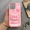 قاب گوشی iPhone 16 Pro Max آیفون سیلیکونی پاک کنی طرح Piggy پاپ سوکت برجسته کد 123210
