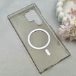 قاب گوشی Galaxy S24 Ultra سامسونگ فول طلقی مگ سیف دار شفاف کریستالی اورجینال AVA شیشه ای طوسی کد 121005