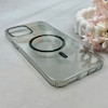 قاب گوشی iPhone 12 Pro Max آیفون فول طلقی مگ سیف دار شفاف کریستالی اورجینال AVA شیشه ای مشکی کد 121010