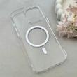 قاب گوشی iPhone 16 Pro Max آیفون فول طلقی مگ سیف دار شفاف کریستالی اورجینال AVA شیشه ای سفید کد 121013
