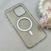 قاب گوشی iPhone 16 Pro Max آیفون فول طلقی مگ سیف دار شفاف کریستالی اورجینال AVA شیشه ای طوسی کد 121014
