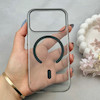 قاب گوشی iPhone 17 Pro آیفون فول طلقی مگ سیف دار شفاف کریستالی اورجینال AVA شیشه ای مشکی کد 121022