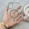 قاب گوشی iPhone 17 آیفون فول طلقی مگ سیف دار شفاف کریستالی اورجینال AVA شیشه ای طوسی کد 121027