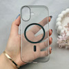 قاب گوشی iPhone 17 آیفون فول طلقی مگ سیف دار شفاف کریستالی اورجینال AVA شیشه ای مشکی کد 121028