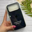 قاب گوشی iPhone 17 Pro Max آیفون سیلیکونی اورجینال پاک کنی درجه یک زیربسته سرمه ای تیره کد 124078