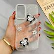 قاب گوشی Galaxy A34 سامسونگ شفاف رزینی Luxury لنز نگین دار کرومی کد E10-124398