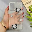 قاب گوشی Galaxy A72 سامسونگ شفاف رزینی Luxury لنز نگین دار کرومی کد E10-124407