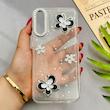 قاب گوشی Galaxy A30S - A50S - A50 سامسونگ شفاف رزینی Luxury لنز نگین دار کرومی کد 124414