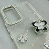 قاب گوشی Galaxy S20 FE سامسونگ شفاف رزینی Luxury لنز نگین دار کرومی کد 124418