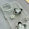 قاب گوشی iPhone 13 - iPhone 14 آیفون شفاف رزینی Luxury لنز نگین دار کرومی کد 124429