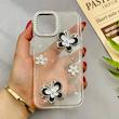 قاب گوشی iPhone 12 - iPhone 12 Pro آیفون شفاف رزینی Luxury لنز نگین دار کرومی کد 124430