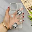 قاب گوشی iPhone 14 Pro Max آیفون شفاف رزینی Luxury لنز نگین دار کرومی کد E10-124439