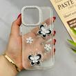 قاب گوشی iPhone 13 Pro آیفون شفاف رزینی Luxury لنز نگین دار کرومی کد E10-124441
