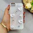 قاب گوشی iPhone 7 - iPhone 8 - iPhone SE 2020 - iPhone SE 2022 آیفون رزینی Luxury لنز کرومی طرح گل لوکس کد 124506