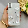 قاب گوشی iPhone X - iPhone XS آیفون رزینی Luxury لنز کرومی طرح گل لوکس کد 124510