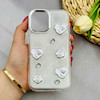 قاب گوشی iPhone 16 آیفون رزینی Luxury لنز کرومی طرح گل لوکس کد 124514