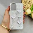 قاب گوشی iPhone 17 آیفون رزینی Luxury لنز کرومی طرح گل لوکس کد 124515
