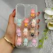 قاب گوشی Galaxy A34 سامسونگ شفاف رزینی برجسته اکلیلی شاین طرح لبوبو Labubu کیوت کد 124548