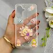 قاب گوشی Galaxy A56 سامسونگ شفاف رزینی برجسته اکلیلی شاین طرح لبوبو Labubu کیوت کد 124559