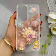 قاب گوشی Galaxy S24 FE سامسونگ شفاف رزینی برجسته اکلیلی شاین طرح لبوبو Labubu کیوت کد 124573