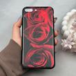 قاب گوشی iPhone 7 Plus / iPhone 8 Plus آیفون پشت گلس شیشه ای گل سرخ کد 97640