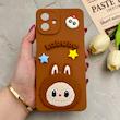 قاب گوشی Galaxy A07 سامسونگ سیلیکونی فانتزی عروسکی برجسته طرح لبوبو LABUBU محافظ لنزدار قهوه ای کد 126174
