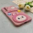 قاب گوشی Galaxy A17 سامسونگ سیلیکونی فانتزی عروسکی برجسته طرح لبوبو LABUBU محافظ لنزدار صورتی کد 126179