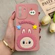 قاب گوشی Galaxy A17 سامسونگ سیلیکونی فانتزی عروسکی برجسته طرح لبوبو LABUBU محافظ لنزدار صورتی کد 126179
