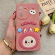 قاب گوشی Galaxy A26 سامسونگ سیلیکونی فانتزی عروسکی برجسته طرح لبوبو LABUBU محافظ لنزدار صورتی کد 126180