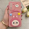قاب گوشی Galaxy A36 سامسونگ سیلیکونی فانتزی عروسکی برجسته طرح لبوبو LABUBU محافظ لنزدار صورتی کد 126189