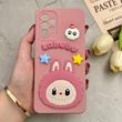 قاب گوشی Galaxy A32 4G سامسونگ سیلیکونی فانتزی عروسکی برجسته طرح لبوبو LABUBU محافظ لنزدار صورتی کد 126190