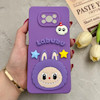 قاب گوشی Poco X3 - Poco X3 Pro شیائومی سیلیکونی فانتزی عروسکی برجسته طرح لبوبو LABUBU محافظ لنزدار بنفش کد 126201