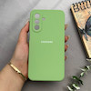 قاب گوشی Galaxy A17 سامسونگ سیلیکونی اورجینال پاک کنی درجه یک زیربسته سبز مغز پسته ای کد 97716