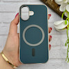قاب گوشی iPhone 17 آیفون سوزنی لاکچری مگ سیف دار دور کرومی اورجینال NEW CASE سرمه ای کد 125047