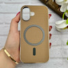 قاب گوشی iPhone 17 آیفون سوزنی لاکچری مگ سیف دار دور کرومی اورجینال NEW CASE قهوه ای کد 125048