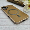 قاب گوشی iPhone 17 آیفون سوزنی لاکچری مگ سیف دار دور کرومی اورجینال NEW CASE قهوه ای کد 125048