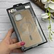 قاب گوشی iPhone 15 آیفون سوزنی لاکچری مگ سیف دار دور کرومی اورجینال NEW CASE قهوه ای کد 125049